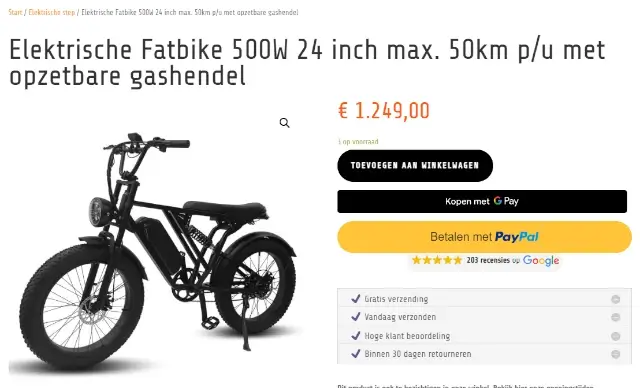 fatbike 50 kilometer per uur aanbieder