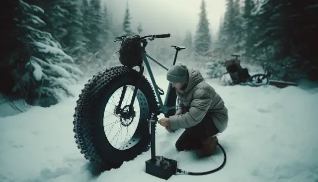 Bandenspanning fatbike in de sneeuw