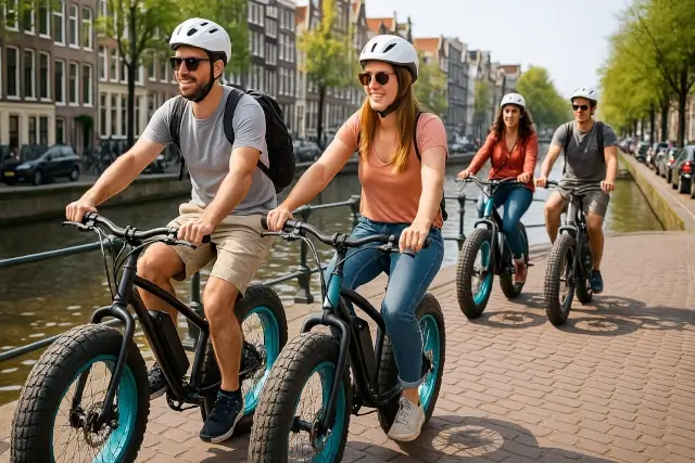 toeristen die fatbikes huren